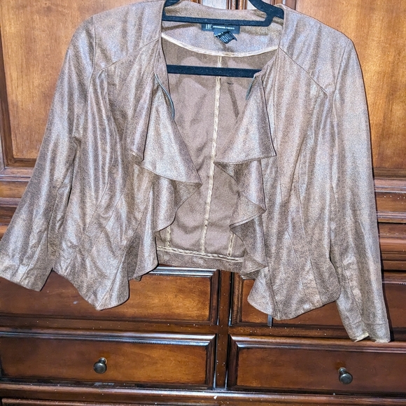 XS brown blazer with ruffles - Picture 4 of 5